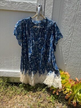 Free People Blue Floral Lightweight Dress